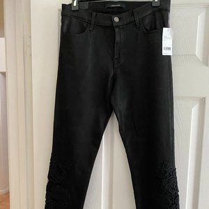 NWT J Brand Coated Black Lace Jeans Size 29